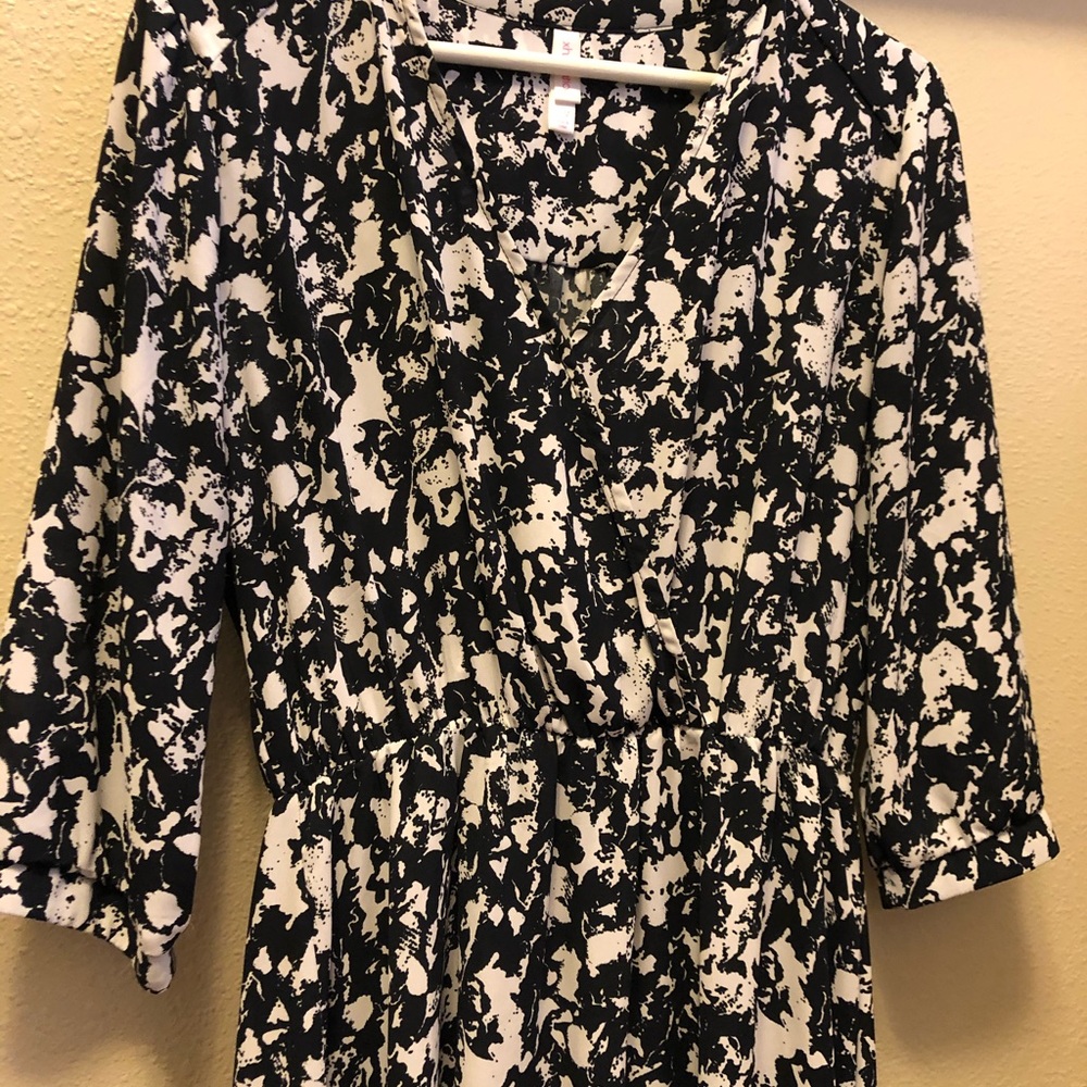 Xhilaration Blue and White Floral Dress.